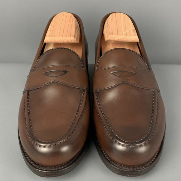 JOSEPH CHEANEY Size 6 Brown Leather Penny Loafers - Picture 4 of 9